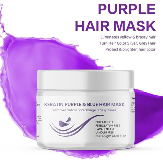 Korean Keratin Purple and Blue Hair Mask  (Pack of 2)